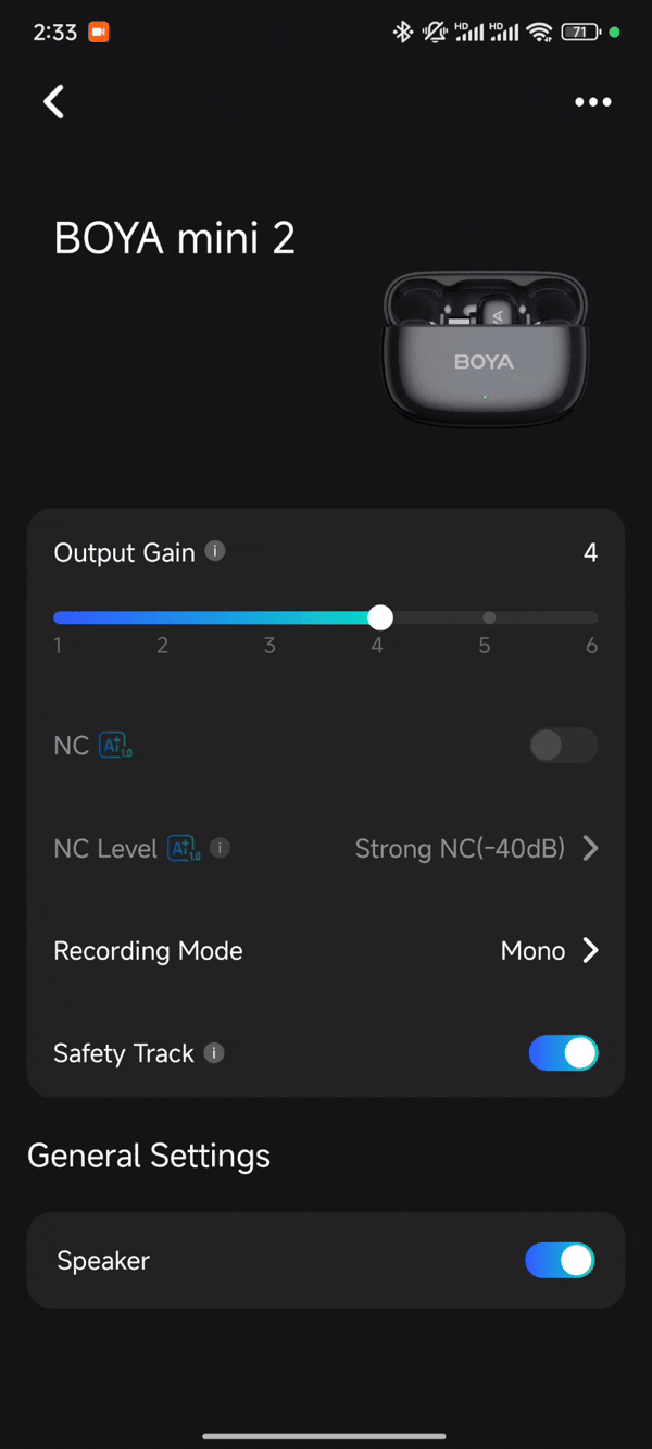 Switch Modes for BOYA mini 2